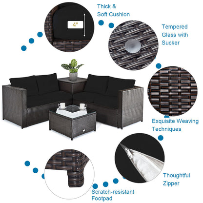 5-Piece Patio Set with Fire Pit Table, Black Patio Conversation Sets at Gallery Canada