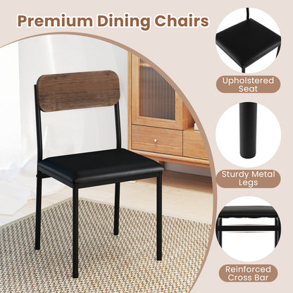 5-Piece Round Kitchen Table Set with Drop Leaf Tabletop and 4 Upholstered Dining Chairs, Brown Dining Room Sets at Gallery Canada