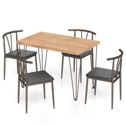 5-Piece Dining Table Set, Rectangular Kitchen Table, 4 Armless Chairs, Black Dining Room Sets at Gallery Canada