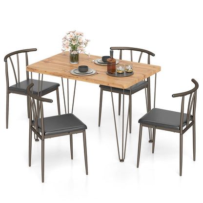 5-Piece Dining Table Set, Rectangular Kitchen Table, 4 Armless Chairs, Black Dining Room Sets at Gallery Canada