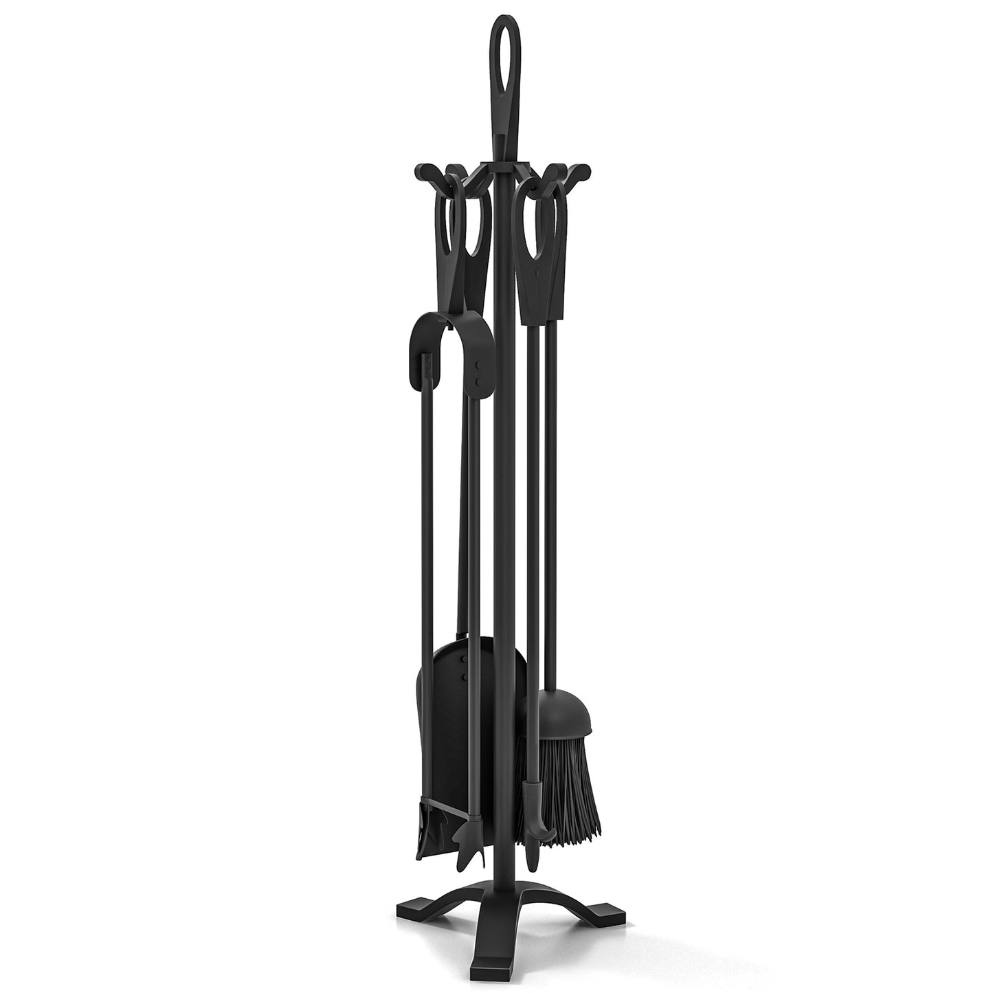 5 Pieces Fireplace Tool Set Fireplace Accessories with Poker, Black Fireplace Tools Black at Gallery Canada