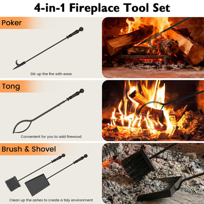 5-Pieces Fireplace Tool Set Indoor Outdoor Fire Place Set Tools with Aluminum Handles Fireplace Tools at Gallery Canada