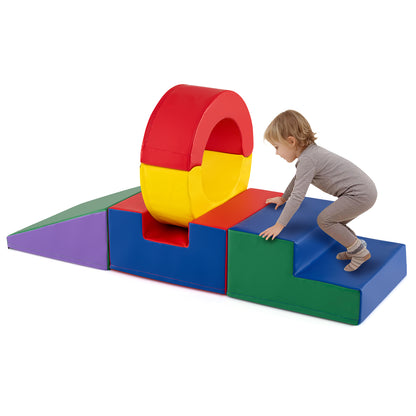5 Pieces Kids Climbing Toys with PU Leather Cover, Multicolor Climbers & Slides at Gallery Canada