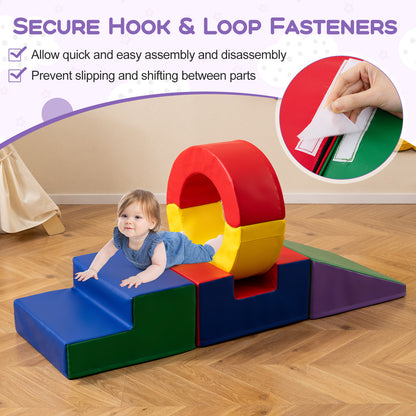 5 Pieces Kids Climbing Toys with PU Leather Cover, Multicolor Climbers & Slides at Gallery Canada