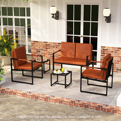 5 Piece Living Room Set, Loveseat, 2 Accent Chairs, Black