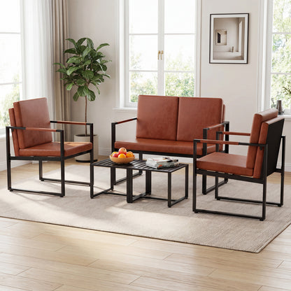 5 Piece Living Room Set, 2 Accent Chairs, 2 Coffee Tables, Brown Sofas & Loveseats at Gallery Canada