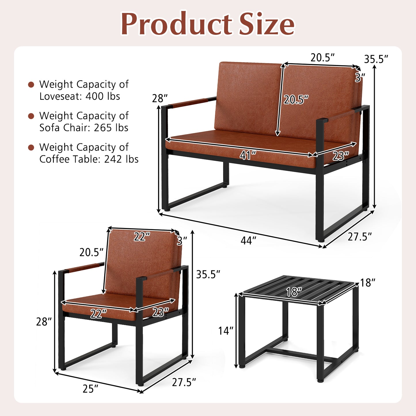 5 Piece Living Room Set, 2 Accent Chairs, 2 Coffee Tables, Brown Sofas & Loveseats at Gallery Canada