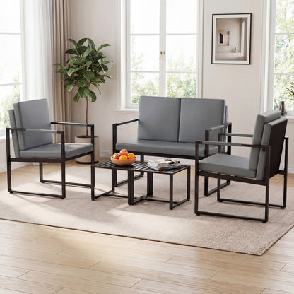 5 Piece Living Room Set, 2 Accent Chairs, 2 Coffee Tables, Gray, Black Sofas & Loveseats at Gallery Canada