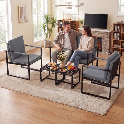 5 Piece Living Room Set, 2 Accent Chairs, 2 Coffee Tables, Gray, Black Sofas & Loveseats at Gallery Canada