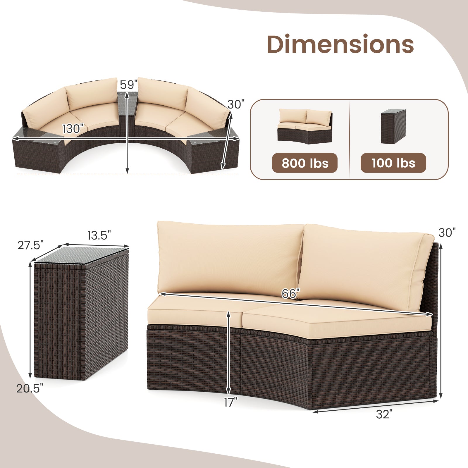 5 Piece Patio Furniture Set Outdoor Sectionals at Gallery Canada
