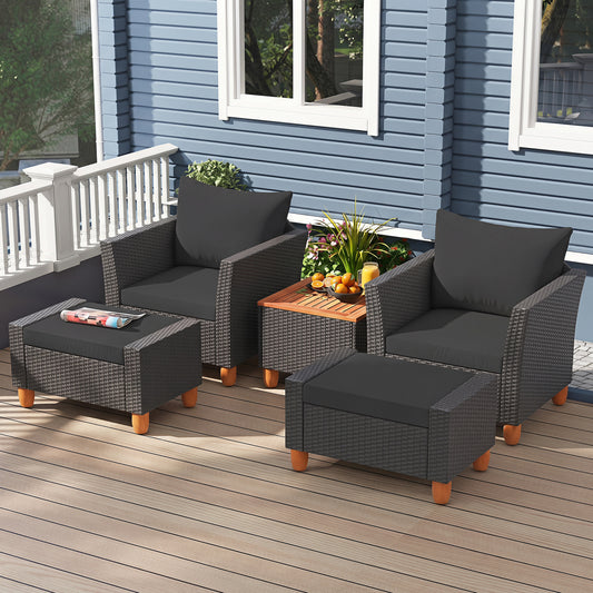 Patio Furniture Set with Loveseat & Armchairs, Black Patio Conversation Sets Black at Gallery Canada