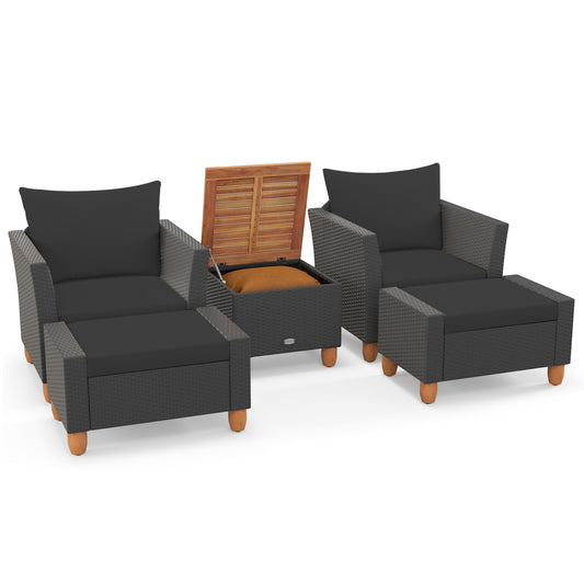 Patio Furniture Set with Loveseat & Armchairs, Black Patio Conversation Sets Black at Gallery Canada