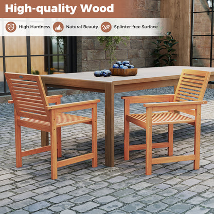 5 Pieces Patio Wood Dining Set Outdoor Rectangular Table and Chairs Patio Dining Sets at Gallery Canada