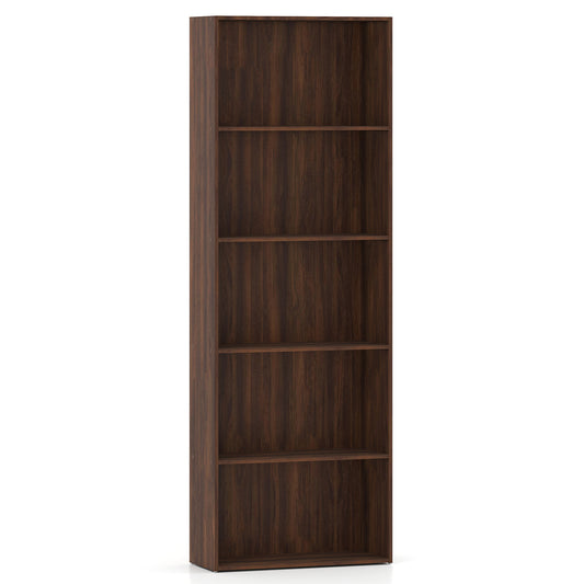 5-Shelf Storage Bookcase Modern Multi-Functional Display Cabinet Furniture, Walnut Bookcases Walnut at Gallery Canada