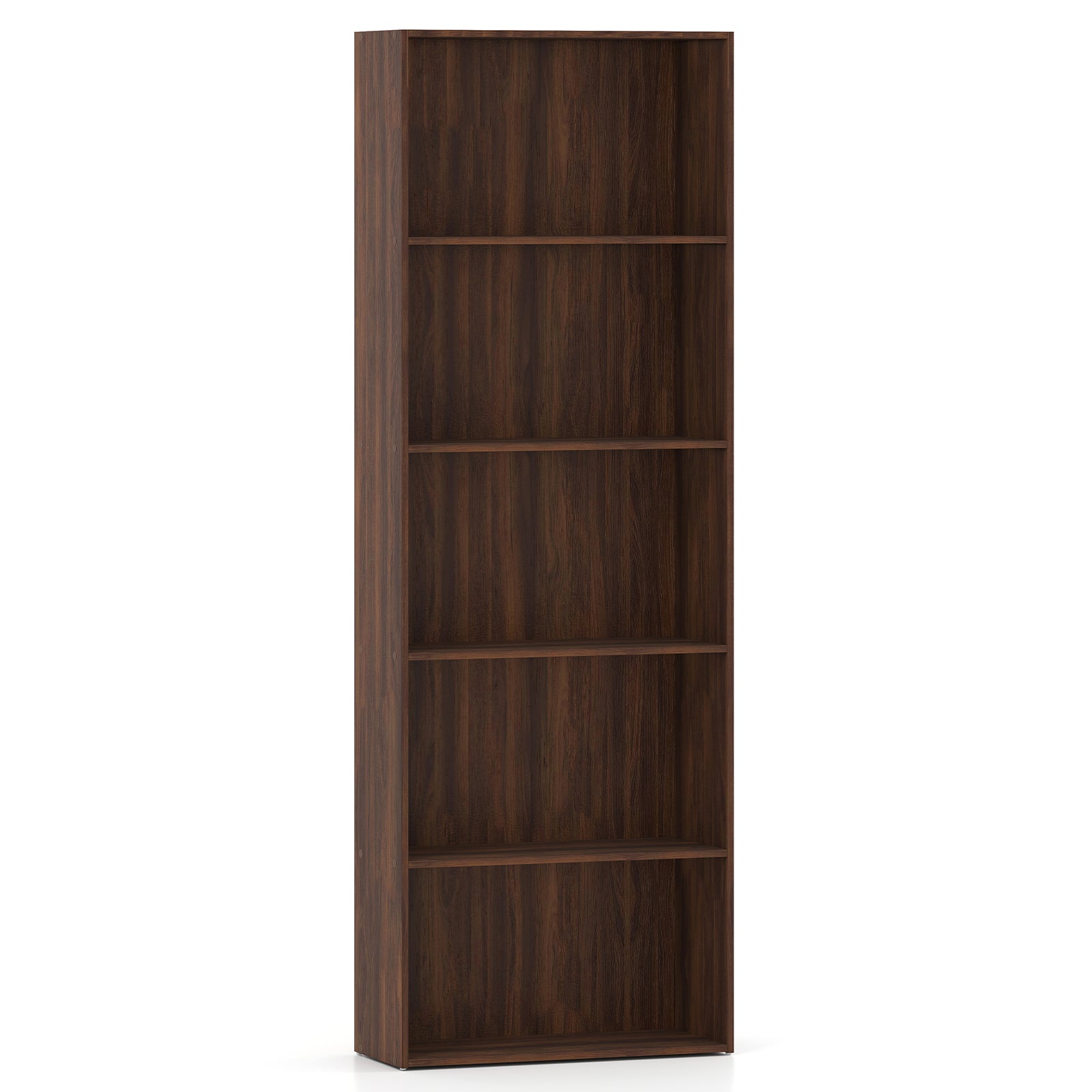 5-Shelf Storage Bookcase, Walnut, Modern Display Cabinet Bookcases at Gallery Canada