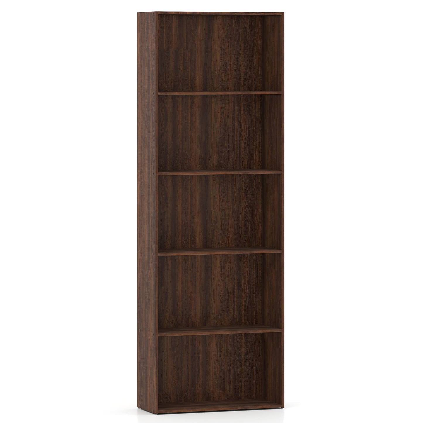 5-Shelf Storage Bookcase, Walnut, Modern Display Cabinet Bookcases at Gallery Canada
