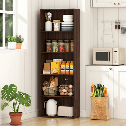 5-Shelf Storage Bookcase Modern Multi-Functional Display Cabinet Furniture, Walnut Bookcases at Gallery Canada
