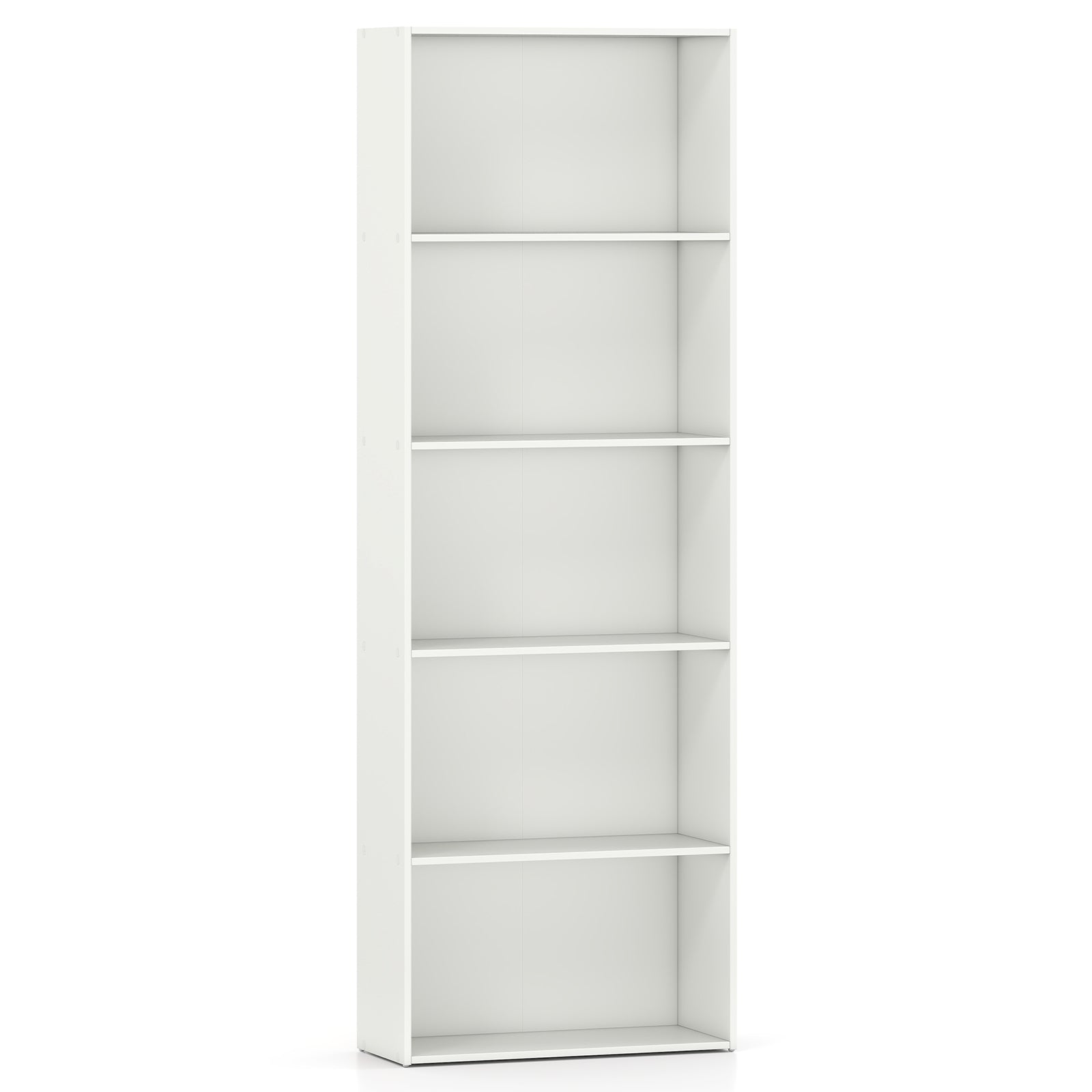 5-Shelf Storage Bookcase Modern Multi-Functional Display Cabinet, White Bookcases at Gallery Canada