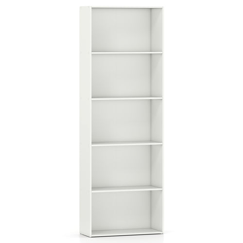 5-Shelf Storage Bookcase Modern Multi-Functional Display Cabinet, White