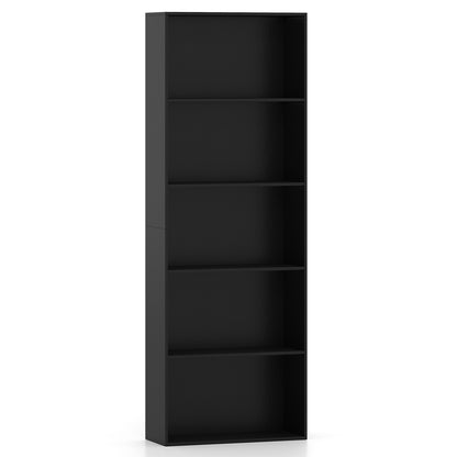 5-Shelf Storage Bookcase, Modern Display Cabinet, Black Bookcases at Gallery Canada