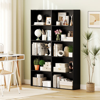 5-Shelf Storage Bookcase, Modern Display Cabinet, Black Bookcases at Gallery Canada