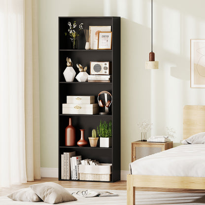 5-Shelf Storage Bookcase, Modern Display Cabinet, Black Bookcases at Gallery Canada