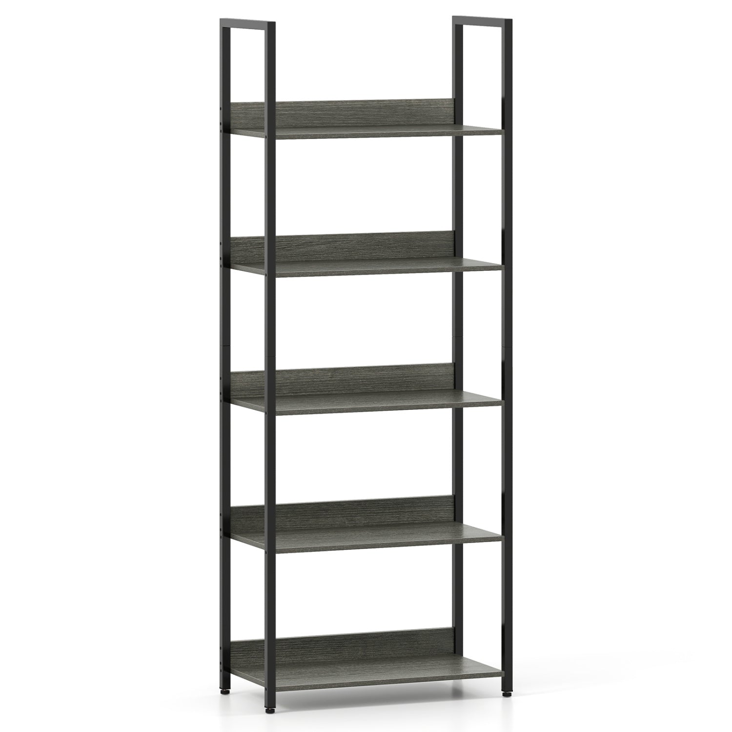 5-Tier Wooden Bookcase with Back Panels, Oak Bookcases at Gallery Canada