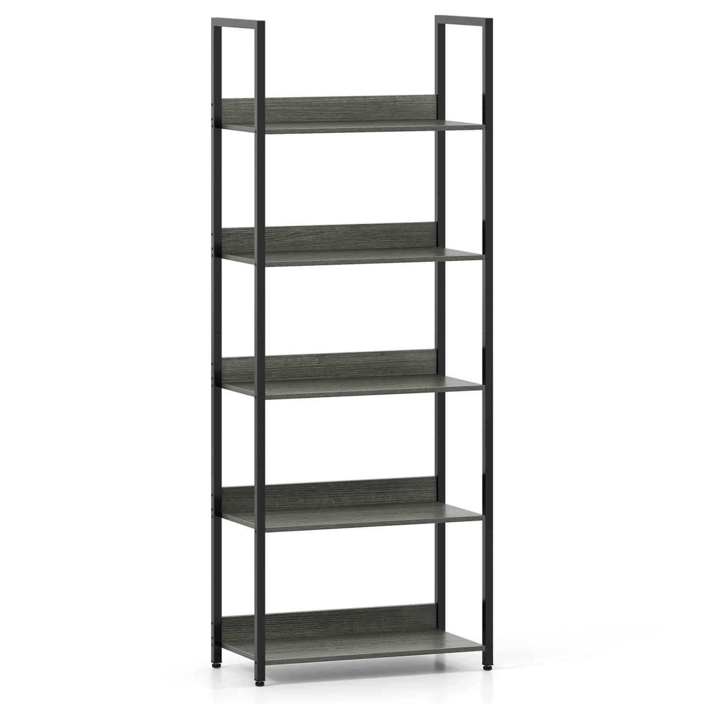 5-Tier Wooden Bookcase with Back Panels, Oak Bookcases at Gallery Canada