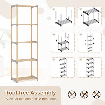 5-Tier Bookshelf With Open Shelves, Home Office And Bathroom Bookcases at Gallery Canada