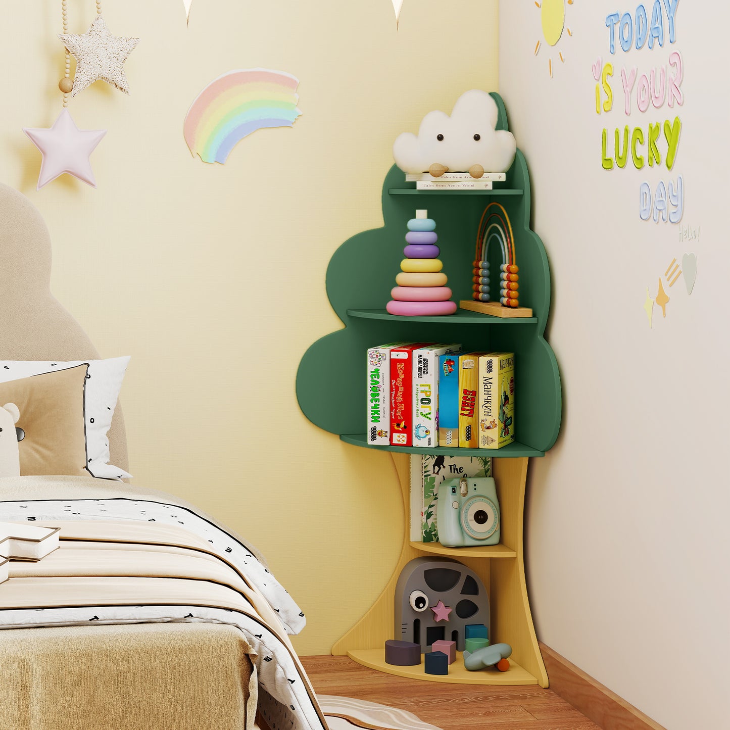 5-Tier Children Book Display Rack with Anti-toppling System, Green Kids Storage at Gallery Canada