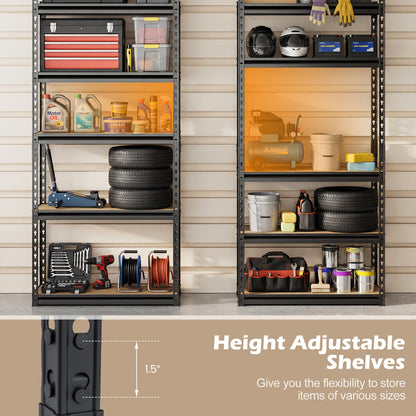5-Tier Garage Shelving Unit, 2200 LBS Heavy Duty Metal Storage Shelves, Black Garages at Gallery Canada