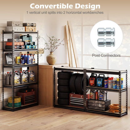 5-Tier Garage Shelving Unit, 2200 LBS Heavy Duty Metal Storage Shelves, Black Garages at Gallery Canada