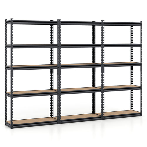 5-Tier Garage Shelving Unit, 2200 LBS Heavy Duty Metal Storage, Black