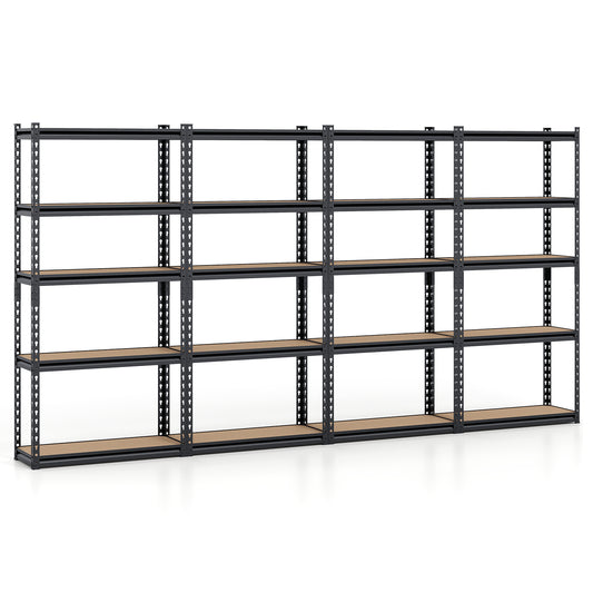 5-Tier Garage Shelving Unit, 2200 Lbs Heavy Duty, Set Of 4, Black Garages Black at Gallery Canada