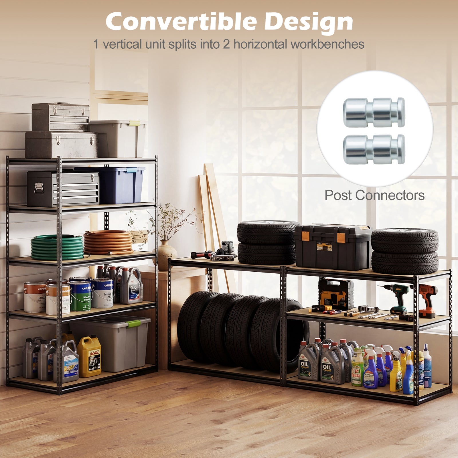 5-Tier Garage Shelving, 2200 LBS Heavy Duty Adjustable Utility Rack Garages at Gallery Canada
