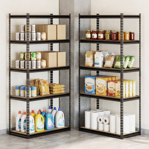 5-Tier Garage Shelving Unit, 2200 LBS Metal Storage Shelves, Adjustable Utility Rack