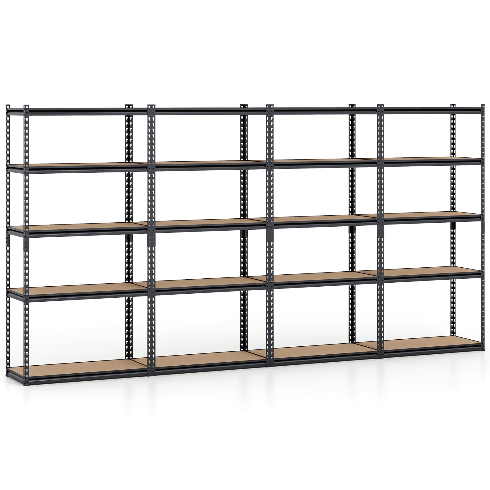 5-Tier Garage Shelving, 2200 LBS Metal Storage Rack, Set of 4 Garages Black at Gallery Canada