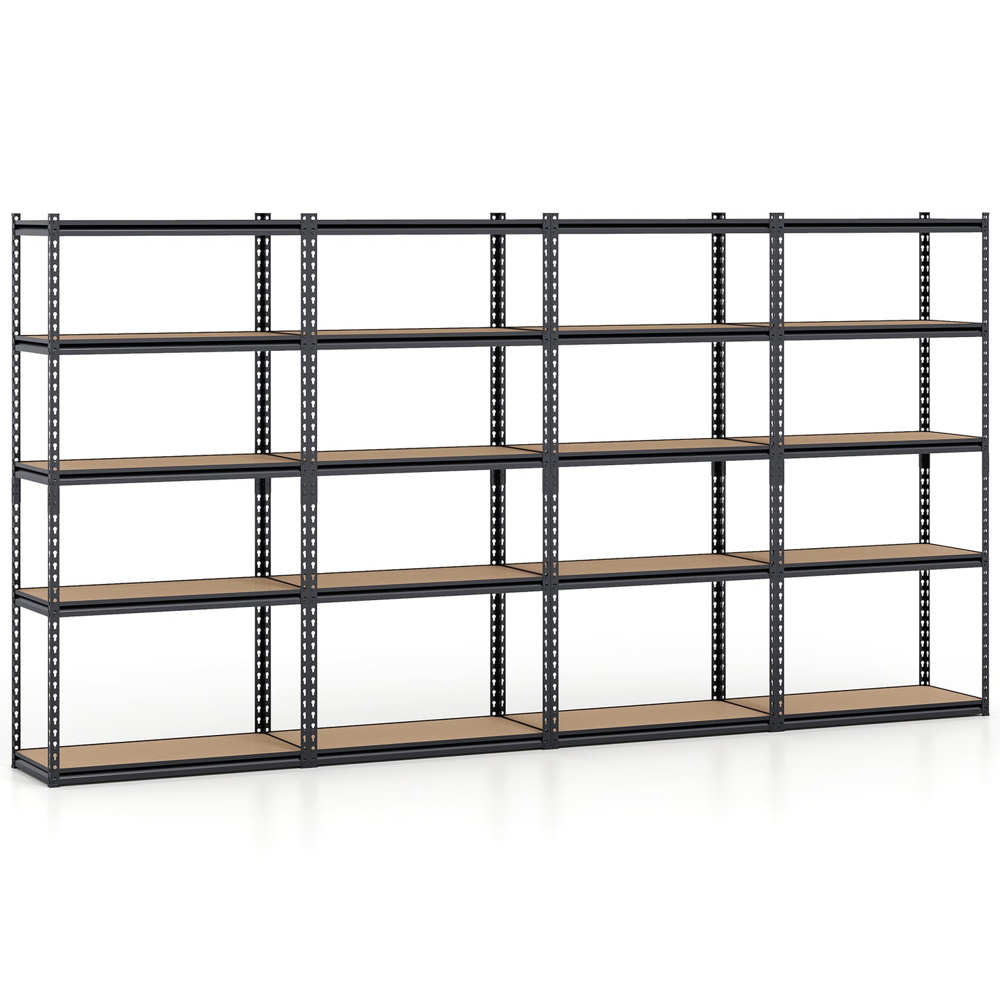 5-Tier Garage Shelving, 2200 LBS Metal Storage Rack, Set of 4 Garages Black at Gallery Canada