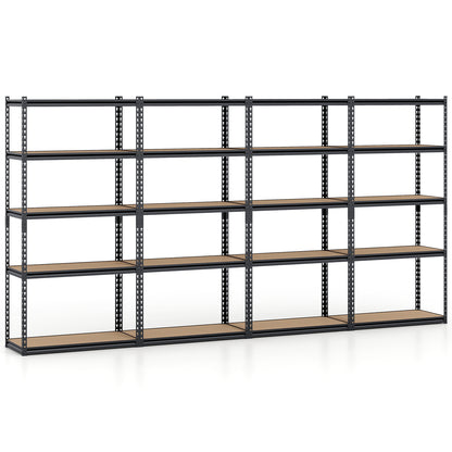 5-Tier Garage Shelving, 2200 LBS Metal Storage Rack, Set of 4 Garages Black at Gallery Canada