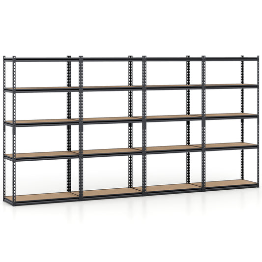 5-Tier Garage Shelving, 2200 LBS Metal Storage Rack, Set of 4 Garages Black at Gallery Canada