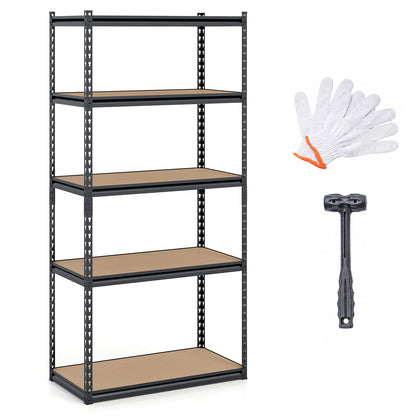 5-Tier Garage Shelving, 2200 LBS Metal Storage, Adjustable Utility Rack Garages Black at Gallery Canada