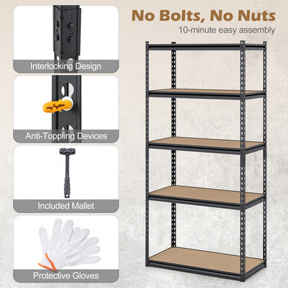 5-Tier Garage Shelving, 2200 LBS Metal Storage, Adjustable Utility Rack Garages at Gallery Canada