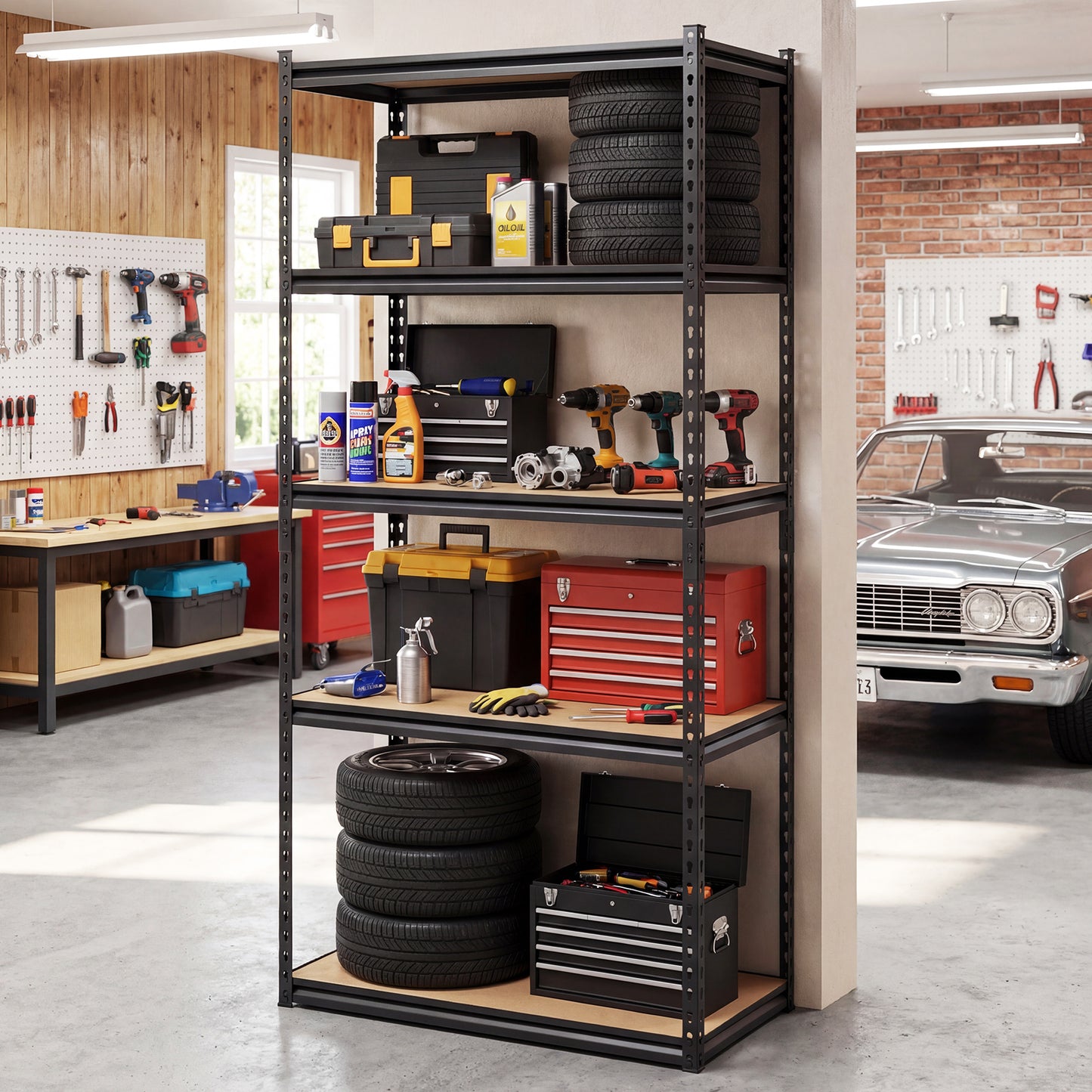 5-Tier Garage Shelving, 2200 LBS Metal Storage, Adjustable Utility Rack Garages at Gallery Canada