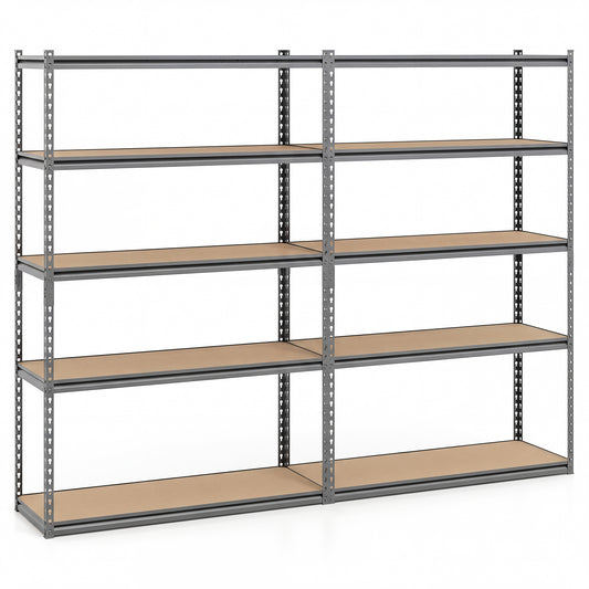 5-Tier Garage Shelving, 2200 LBS Metal Storage Rack, Adjustable, Set of 2 Garages Gray at Gallery Canada