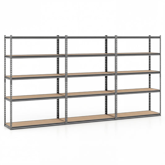 5-Tier Garage Shelving, 2200 Lbs Capacity, Adjustable Metal Rack Garages Gray at Gallery Canada
