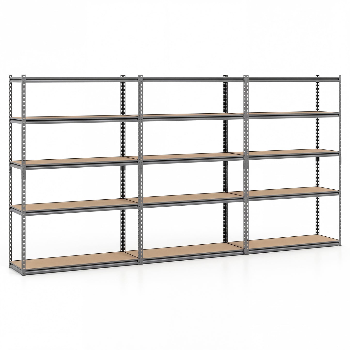 5-Tier Garage Shelving, 2200 Lbs Capacity, Adjustable Metal Rack Garages Gray at Gallery Canada