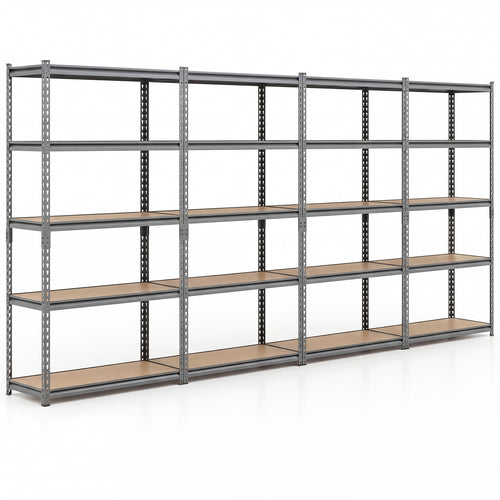 5-Tier Garage Shelving, 2200 Lbs Metal Storage Rack, Adjustable Utility Shelf