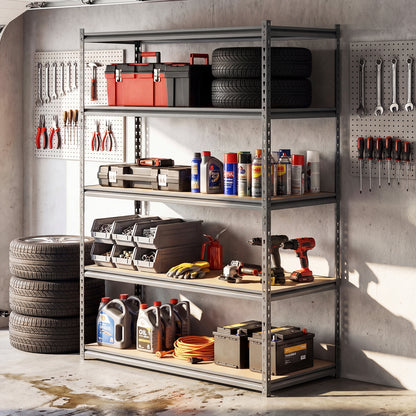 5-Tier Garage Shelving, 2200 Lbs Metal Storage Rack, Adjustable Utility Shelf Garages at Gallery Canada