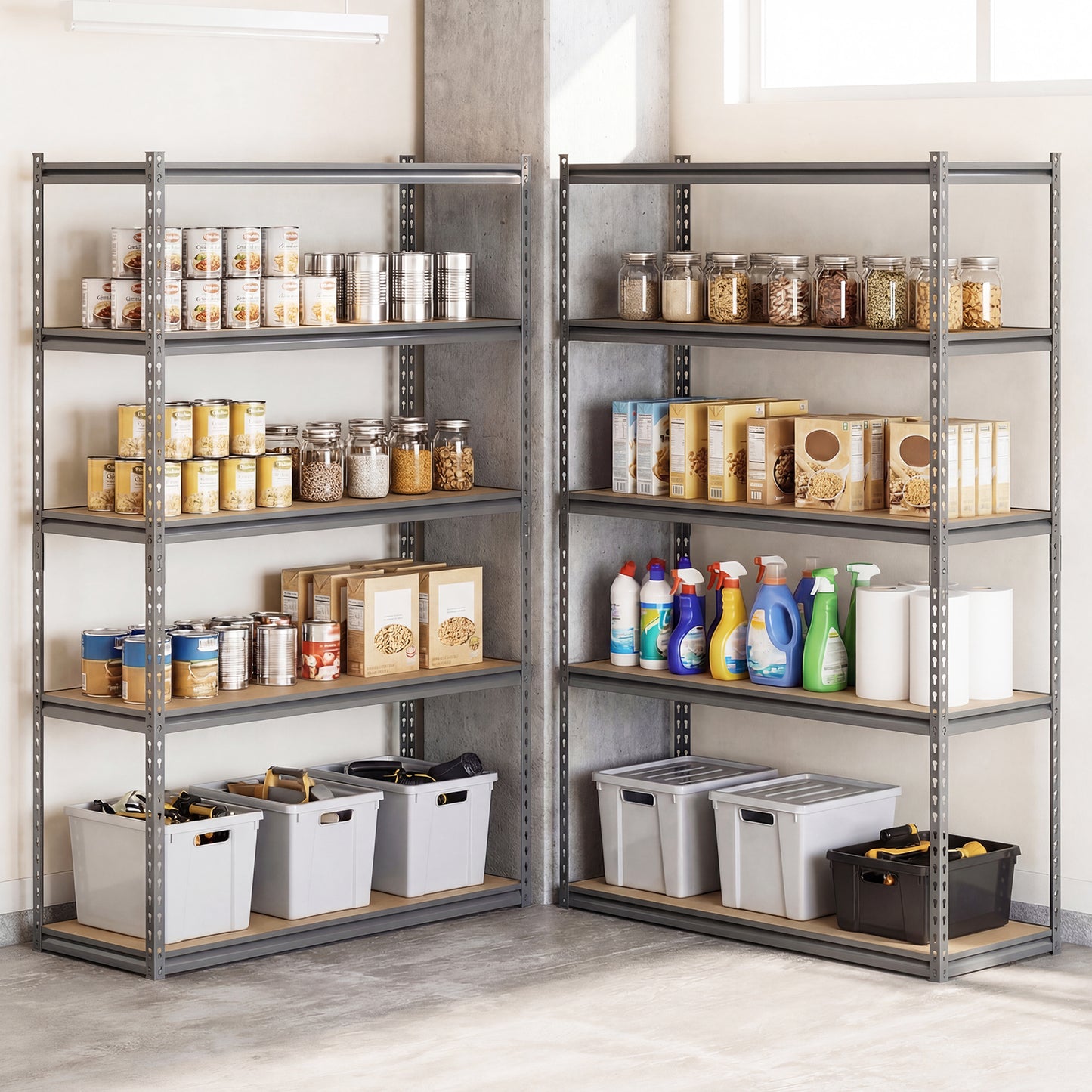 5-Tier Garage Shelving, 2200 Lbs Metal Storage Rack, Adjustable Utility Shelf Garages at Gallery Canada