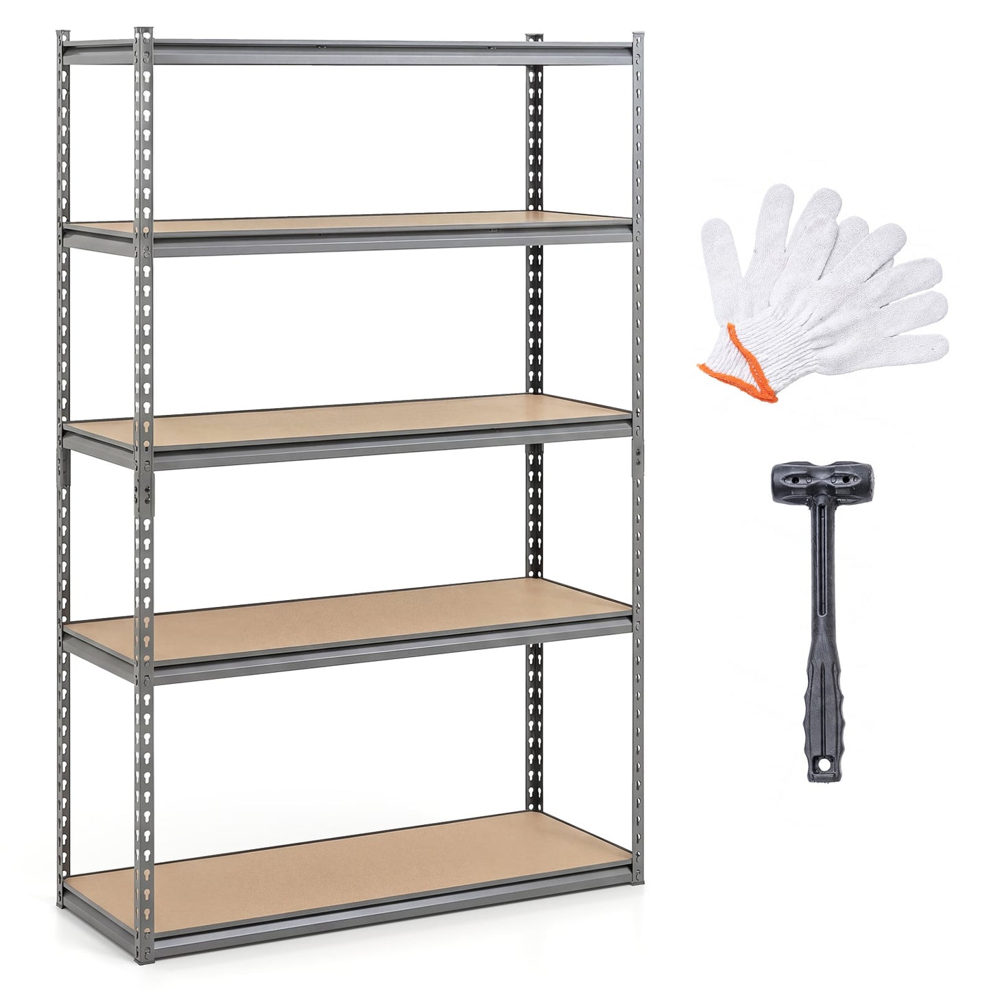 5-Tier Garage Shelving, 2200 LBS Metal Storage Rack Garages Gray at Gallery Canada